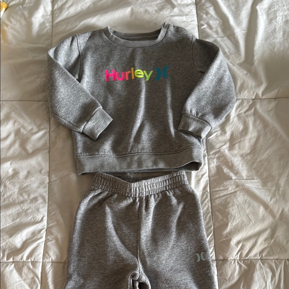 Hurley Kids Gray Sweatshirt and Joggers Set